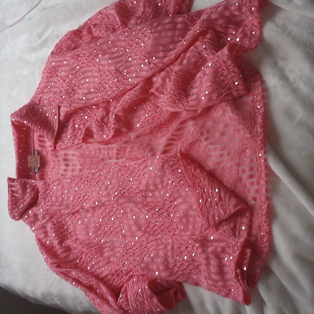 Fashque women's sparkly blouse large